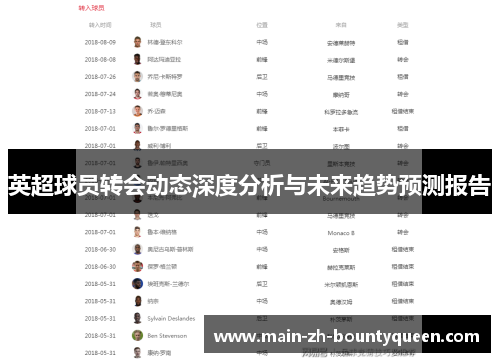 英超球员转会动态深度分析与未来趋势预测报告
